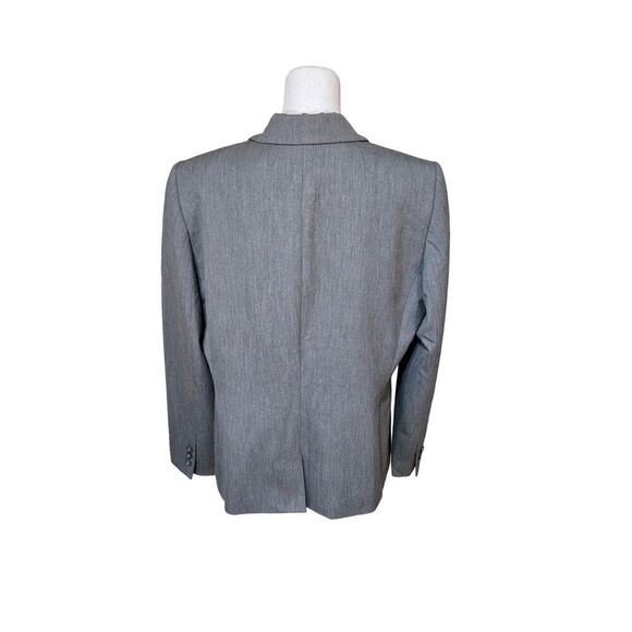 Tahari Gray Blazer Women Size 16 Preppy Career Academia Neutral Minimalist - Picture 2 of 12
